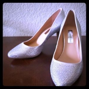 BRAND NEW Silver Beaded Heels
